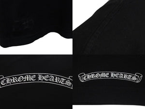 CHROME HEARTS クロムハーツ 半袖Ｔシャツ スクロールラベル ロゴプリント サイズ S ブラック コットン 美品 中古 4c075421 