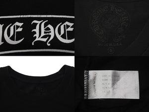 CHROME HEARTS クロムハーツ 半袖Ｔシャツ スクロールラベル ロゴプリント サイズ S ブラック コットン 美品 中古 4c075421 