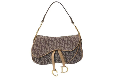 Christian Dior クリスチャンディオール ワンショルダーバッグ トロッター ダブルサドル ブラウン RU1011 美品 中古 4c075426