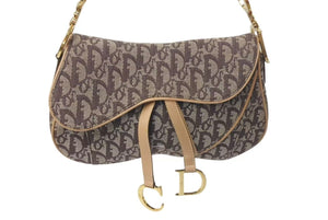 Christian Dior クリスチャンディオール ワンショルダーバッグ トロッター ダブルサドル ブラウン RU1011 美品 中古 4c075426
