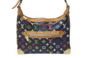 LOUIS VUITTON ルイヴィトン 村上隆 ブローニュ ショルダーバッグ モノグラム マルチカラー 黒 ノワール M92638 美品 中古 4c075429