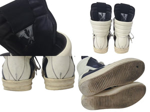 Rick Owens リックオウエンス ハリウッドジオバスケット RU01E5894LCO ブラック ミルク ラムスキン 美品 中古 4c075430