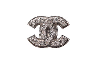 CHANEL シャネル ココマーク ピアス A12V刻印 重量約3.8g シルバー カラー ラインストーン 両耳用 ミル打ち 美品 中古 4c075341