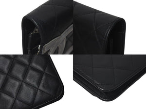 CHANEL シャネル カンボンライン チェーンウォレット ショルダーバッグ A46646 ブラック シルバー金具 美品 中古 4c075432