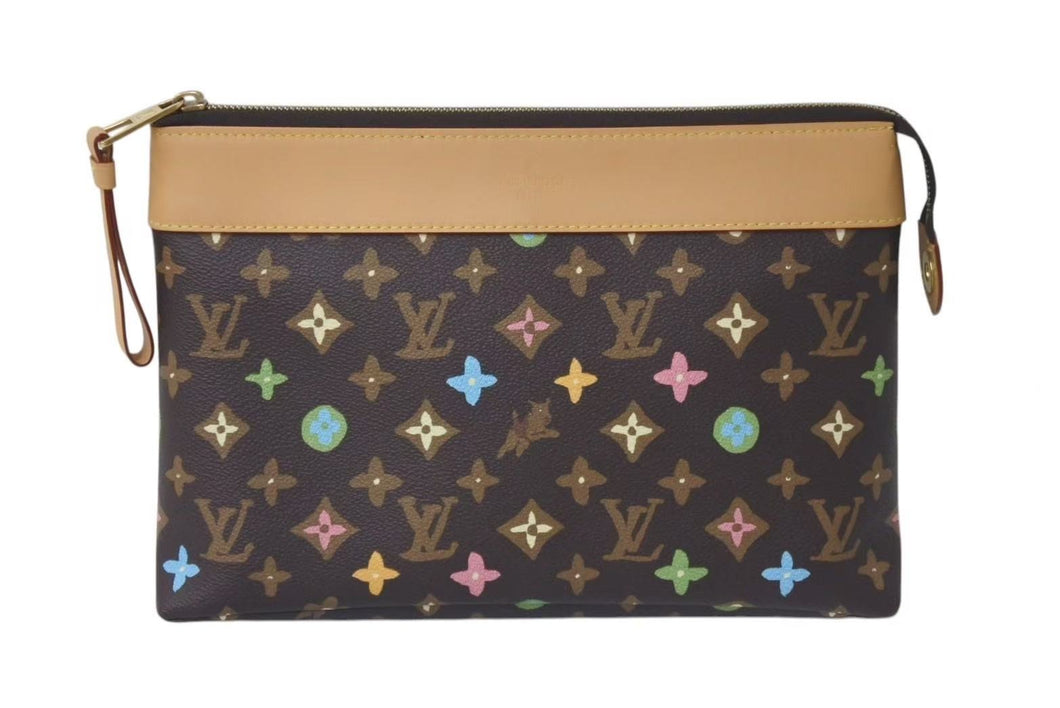 極美品 LOUIS VUITTON ルイヴィトン ポシェット ヴォワヤージュ クラッチバッグ M83568 モノグラム クラギー Tyler The Creator 中古 4c075436