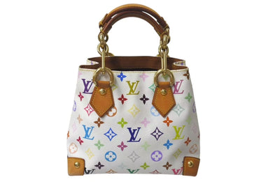 LOUIS VUITTON ルイヴィトン オードラ ブロン ハンドバッグ PVC ヌメ革 M40047 ゴールド金具 ホワイト マルチカラー 美品 中古 4c075440