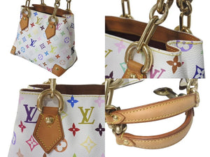 LOUIS VUITTON ルイヴィトン オードラ ブロン ハンドバッグ PVC ヌメ革 M40047 ゴールド金具 ホワイト マルチカラー 美品 中古 4c075440