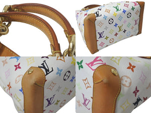 LOUIS VUITTON ルイヴィトン オードラ ブロン ハンドバッグ PVC ヌメ革 M40047 ゴールド金具 ホワイト マルチカラー 美品 中古 4c075440