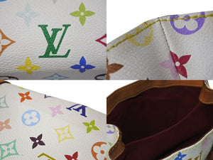 LOUIS VUITTON ルイヴィトン オードラ ブロン ハンドバッグ PVC ヌメ革 M40047 ゴールド金具 ホワイト マルチカラー 美品 中古 4c075440