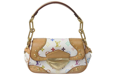 LOUIS VUITTON ルイヴィトン マリリンPM ハンドバッグ M40127 モノグラム マルチカラー ホワイト ゴールド金具 村上隆 美品 中古 4c075441