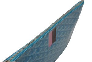 GOYARD ゴヤール セナMM クラッチバッグ ブルー PVC レザー 美品 中古 4c075442