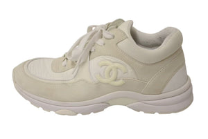CHANEL シャネル ココマーク スニーカー ホワイト オフホワイト スウェード サイズ37 G34360 レディース 美品 中古 4c075444