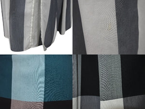 ISSEY MIYAKE イッセイミヤケ チェックロングスカート ブルー ブラック ホワイト コットン サイズ2 美品 中古 4c075446