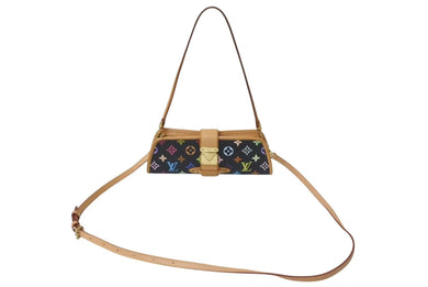 極美品 LOUIS VUITTON ルイヴィトン 村上隆 シャーリー M40050 モノグラムマルチ ブラック ゴールド金具 中古 4c075454