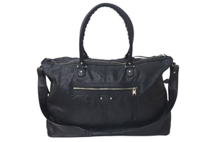 BALENCIAGA バレンシアガ Classic Weekender クラシックウィークエンダー 2WAY バック ブラック ラムスキン 433614 美品 中古 4c075458