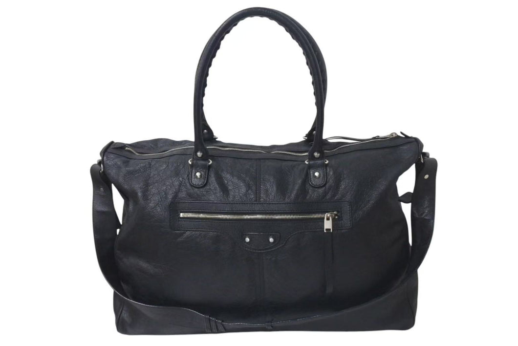 BALENCIAGA バレンシアガ Classic Weekender クラシックウィークエンダー 2WAY バック ブラック ラムスキン 433614 美品 中古 4c075458