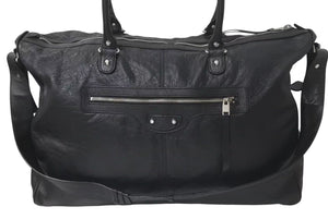 BALENCIAGA バレンシアガ Classic Weekender クラシックウィークエンダー 2WAY バック ブラック ラムスキン 433614 美品 中古 4c075458
