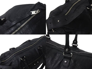 BALENCIAGA バレンシアガ Classic Weekender クラシックウィークエンダー 2WAY バック ブラック ラムスキン 433614 美品 中古 4c075458