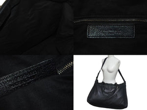 BALENCIAGA バレンシアガ Classic Weekender クラシックウィークエンダー 2WAY バック ブラック ラムスキン 433614 美品 中古 4c075458