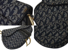 Load image into Gallery viewer, 極美品 Christian Dior クリスチャンディオール デニムトロッターサドルバッグ ネイビー ガリアーノ期 中古 4c075459