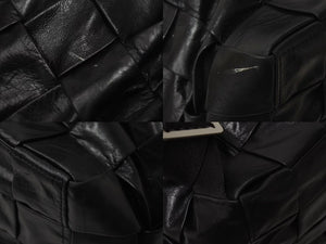 BOTTEGA VENETA ボッテガヴェネタ カセット イントレチャート フォールドオーバー バックパック ブラック レザー 美品 中古 4c075460