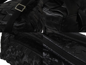BOTTEGA VENETA ボッテガヴェネタ カセット イントレチャート フォールドオーバー バックパック ブラック レザー 美品 中古 4c075460