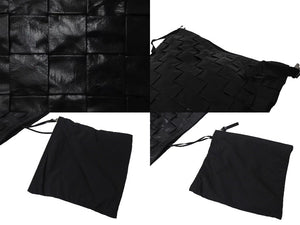 BOTTEGA VENETA ボッテガヴェネタ カセット イントレチャート フォールドオーバー バックパック ブラック レザー 美品 中古 4c075460