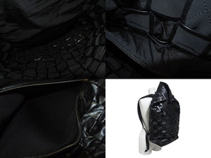 BOTTEGA VENETA ボッテガヴェネタ カセット イントレチャート フォールドオーバー バックパック ブラック レザー 美品 中古 4c075460