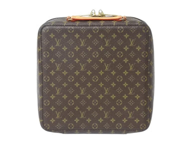 極美品 LOUIS VUITTON ルイ ヴィトン ジュエリーケース アクセサリーケース モノグラム ブラウン PVC レザー ゴールド金具 中古 4c075461