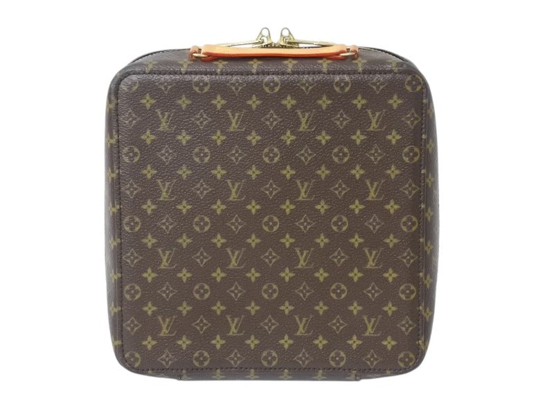 極美品 LOUIS VUITTON ルイ ヴィトン ジュエリーケース アクセサリーケース モノグラム ブラウン PVC レザー ゴールド金具 中古 4c075461