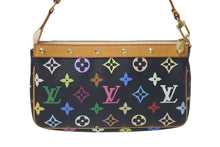 Load image into Gallery viewer, LOUIS VUITTON ルイヴィトン ポシェット アクセソワール アクセサリーポーチ M92648 モノグラムマルチ 村上隆 ブラック 美品 中古 4c075462