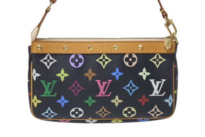 LOUIS VUITTON ルイヴィトン ポシェット アクセソワール アクセサリーポーチ M92648 モノグラムマルチ 村上隆 ブラック 美品 中古 4c075462