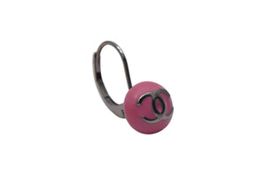 CHANEL シャネル ココマーク ピアス アクセサリー ボタン 03C刻印 メタル シルバー ピンク 美品 中古 4c075473