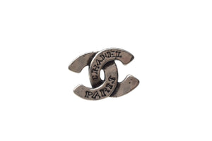 CHANEL シャネル ピアス ココマーク PARIS アルファベット 99A刻印 シルバー ブラック 1.1g 美品 中古 4c075476