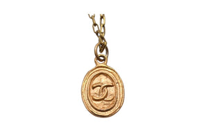 CHANEL シャネル ココマーク ネックレス オーバル ヴィンテージ アクセサリー フランス製 ゴールド 美品 中古 4c075489
