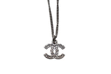Load image into Gallery viewer, 極美品 CHANEL シャネル ネックレス チョーカー ココマーク ラインストーン 08V メタル ラインストーン シルバー 美品 中古 4c075492