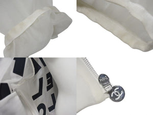 極美品 CHANEL シャネル メッシュ ジャケット ジップアップパーカー イタリア製 P60972V46493 サイズ 38 ホワイト 中古 4c075493