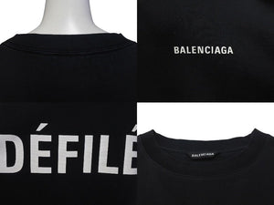 BALENCIAGA バレンシアガ 半袖Ｔシャツ DEFILE ロゴ 2020年 ブラック コットン サイズS 641614 美品 中古 4c075499