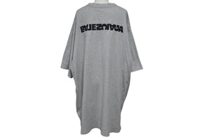 BALENCIAGA バレンシアガ 21AW ターニングロゴプリント 半袖Ｔシャツ グレー コットン サイズ4 675016 中古 4c075501