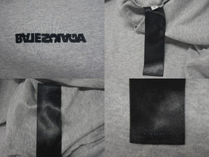 BALENCIAGA バレンシアガ 21AW ターニングロゴプリント 半袖Ｔシャツ グレー コットン サイズ4 675016 中古 4c075501