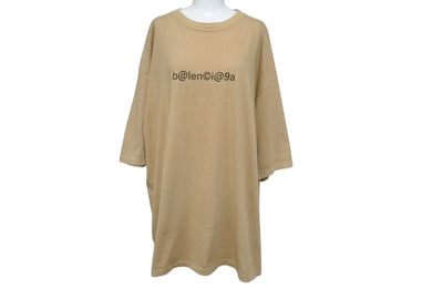BALENCIAGA バレンシアガ b@len©︎i@9a 半袖Ｔシャツ ブラウン コットン サイズXXL 620969 美品 中古 4c075502