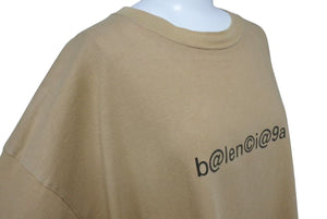 BALENCIAGA バレンシアガ b@len©︎i@9a 半袖Ｔシャツ ブラウン コットン サイズXXL 620969 美品 中古 4c075502