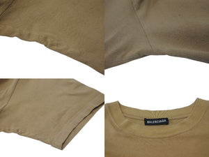 BALENCIAGA バレンシアガ b@len©︎i@9a 半袖Ｔシャツ ブラウン コットン サイズXXL 620969 美品 中古 4c075502