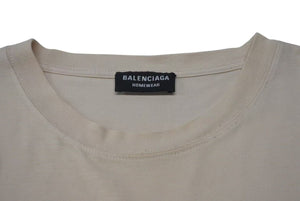BALENCIAGA バレンシアガ HOTELS & RESORTS 刺繍Tシャツ ベージュ コットン サイズL 651795 美品 中古 4c075503