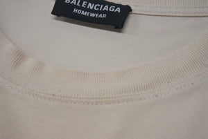 BALENCIAGA バレンシアガ HOTELS & RESORTS 刺繍Tシャツ ベージュ コットン サイズL 651795 美品 中古 4c075503