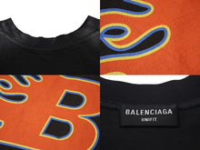 Load image into Gallery viewer, BALENCIAGA バレンシアガ Flame-B Logo フレイムB ロゴ 半袖Tシャツ 656978 サイズM 21SS ヴィンテージ加工 美品 中古 4c075505