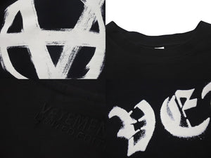 極美品 VETEMENTS ヴェトモン 21SS アナーキー ゴシック ロゴ 半袖Ｔシャツ ブラック コットン サイズS UE51TR640B 中古 4c075506 