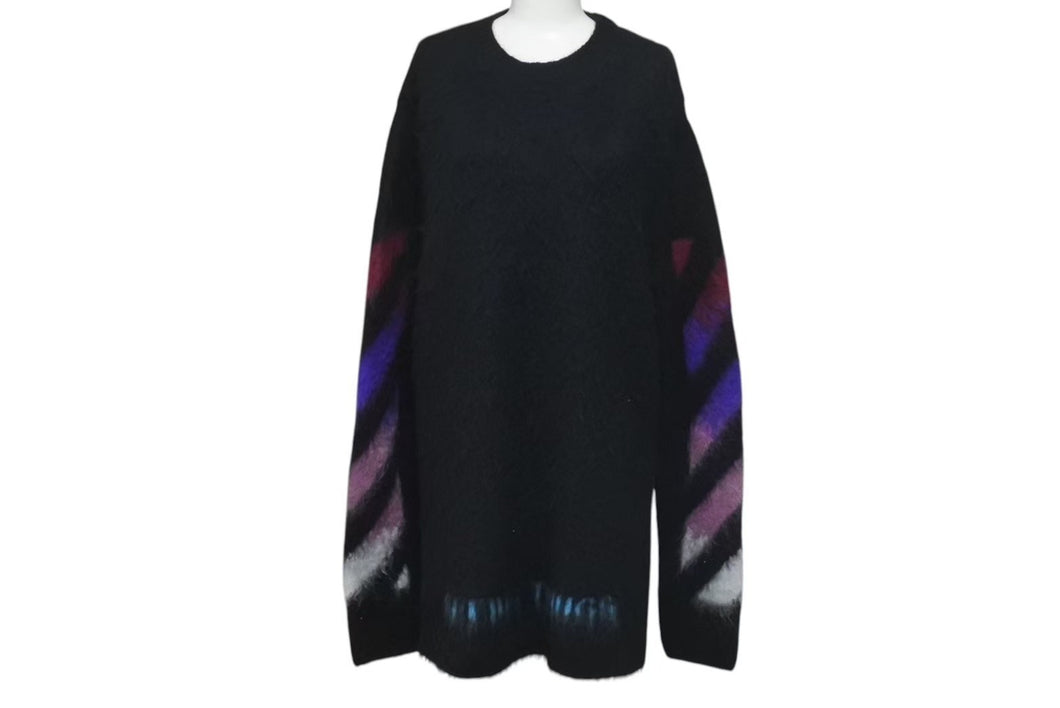 極美品 OFFWHITE オフホワイト バックアロー モヘアウールニットセーター ブラック サイズS 中古 OMHA036F17650004 4c075511 
