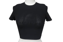 画像をギャラリービューアに読み込む, Alexander Wang アレキサンダーワン ロゴ メッシュ クロップド 半袖Ｔシャツ ブラック ポリエステル トップス 4KC2231024 美品 中古 4c075518 