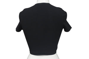 Alexander Wang アレキサンダーワン ロゴ メッシュ クロップド 半袖Ｔシャツ ブラック ポリエステル トップス 4KC2231024 美品 中古 4c075518 